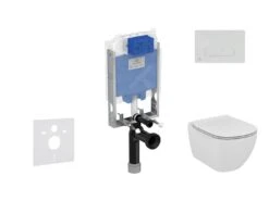 Ideal Standard ProSys - Toiletset- Inbouwreservoir, Closet, WC-zitting Tesi, Oleas M1 Bedieningsplaat, Rimless, Softclose, Mat Chroom ProSys80M SP83