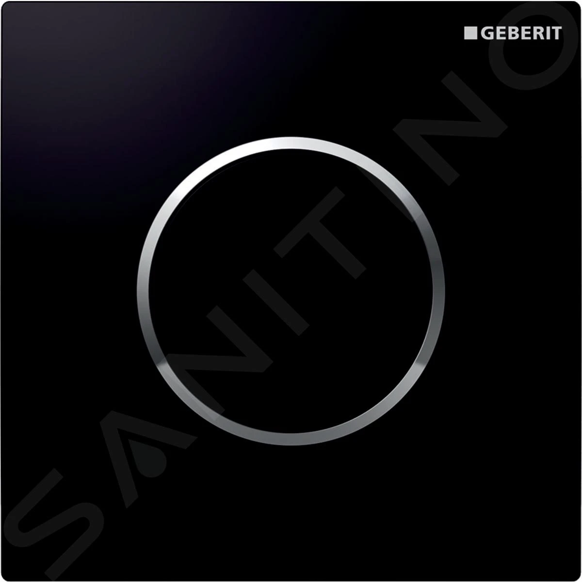 Geberit Spoelsystemen - Urinoirstuursysteem Met Pneumatische Spoelactivering, Bedieningsplaat Type 10, Zwart/chroom 116.015.KM.1