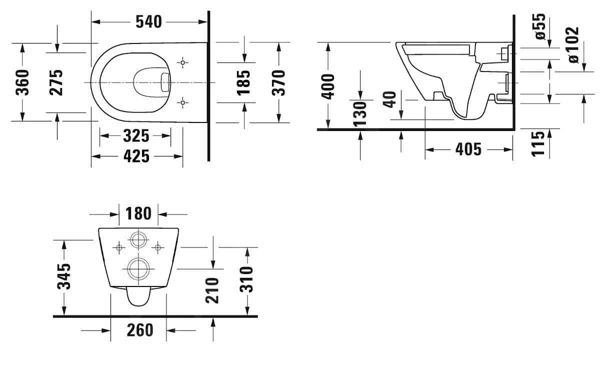 Duravit D-Neo - Hangend Toilet Met Wc Bril SoftClose, Rimless, Wit 45780900A1 - Afbeelding 2