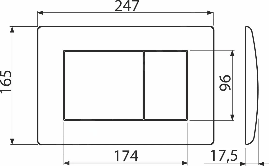 Kielle Gemini III - Bedieningspaneel, Mat Chroom 70208010 - Afbeelding 2