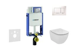 Geberit Kombifix - Set Voorwandinstallatie, Toilet En Zitting Ideal Standard Tesi, Sigma30 Bedieningsplaat, Wit/chroom 110.302.00.5 NF5