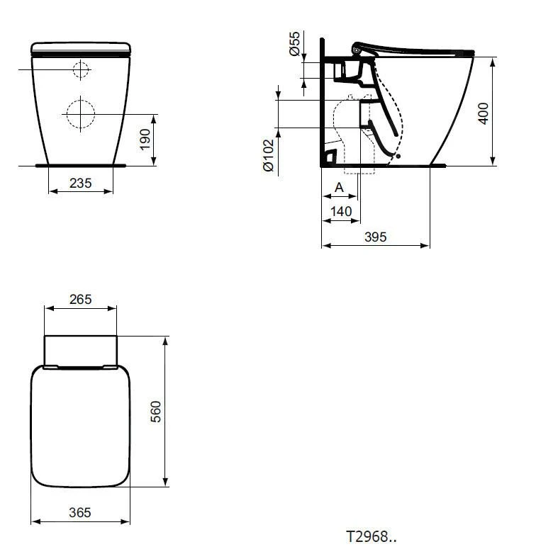 Ideal Standard Strada II - Staand Toilet, AquaBlade, Met Ideal Plus, Wit T2968MA - Afbeelding 2