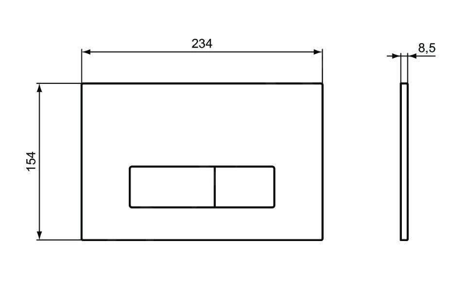 Ideal Standard Oleas - Oleas P2 Bedieningsplaat, Mat Chroom R0119JG - Afbeelding 2