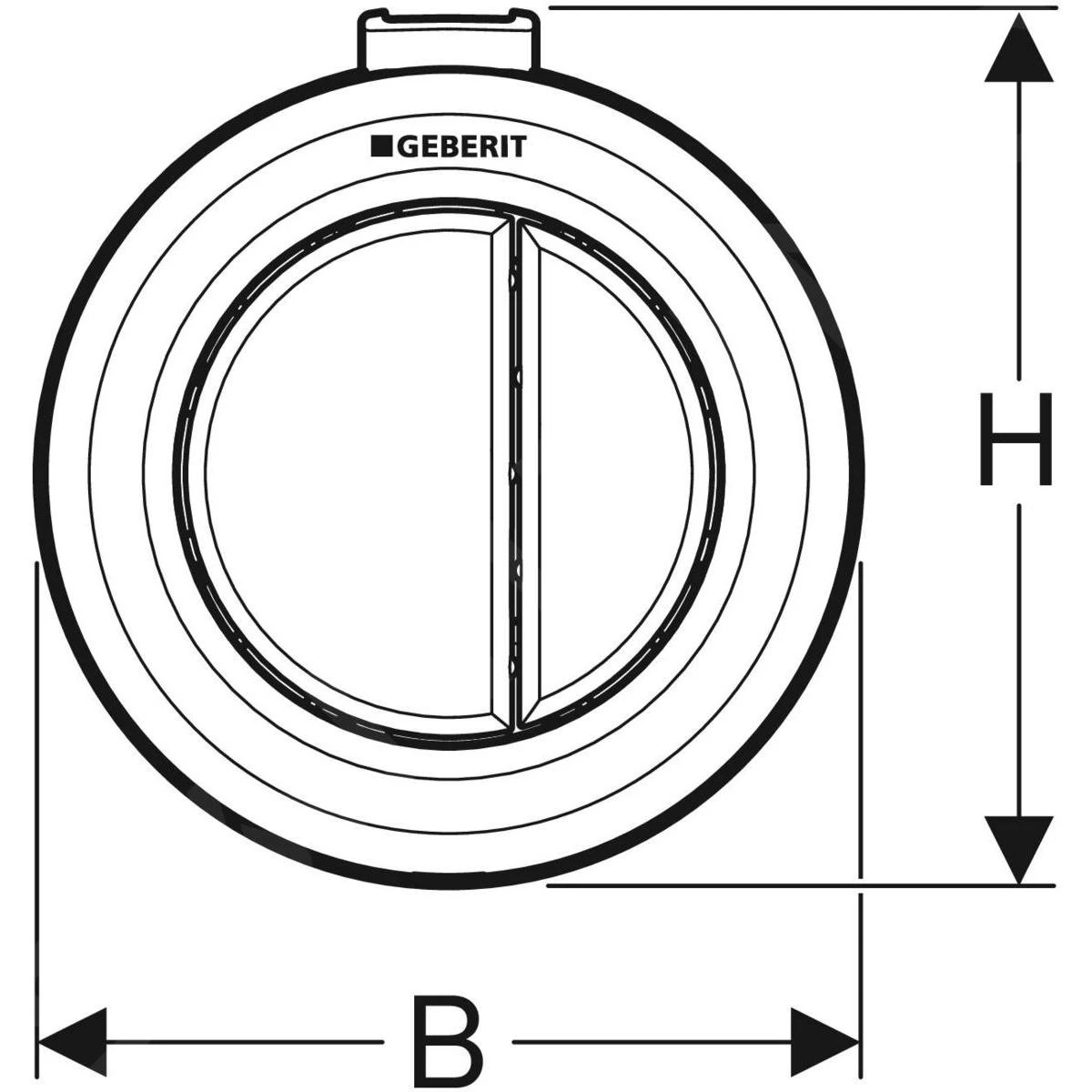 Geberit Spoelsystemen - Afstandsbediening Type 01, Pneumatisch, Voor 2-toets Spoeling, Alpine Wit 116.048.11.1 - Afbeelding 2