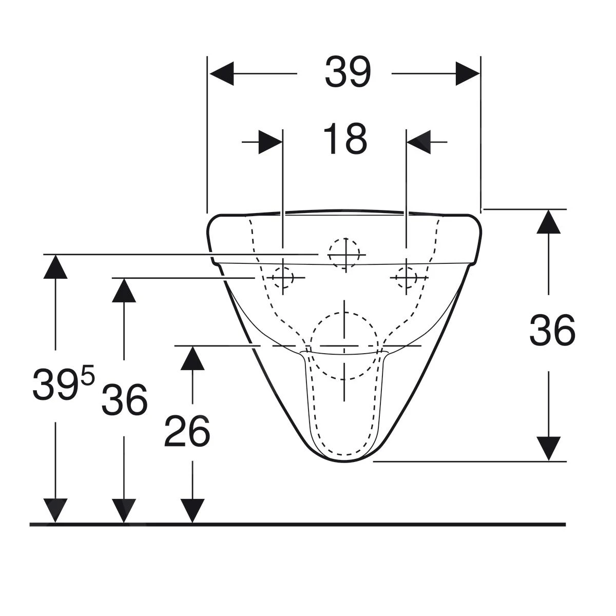 Geberit Selnova Comfort - Square Wandcloset, 700x390 Mm, Rimfree, Wit 500.791.01.1 - Afbeelding 3