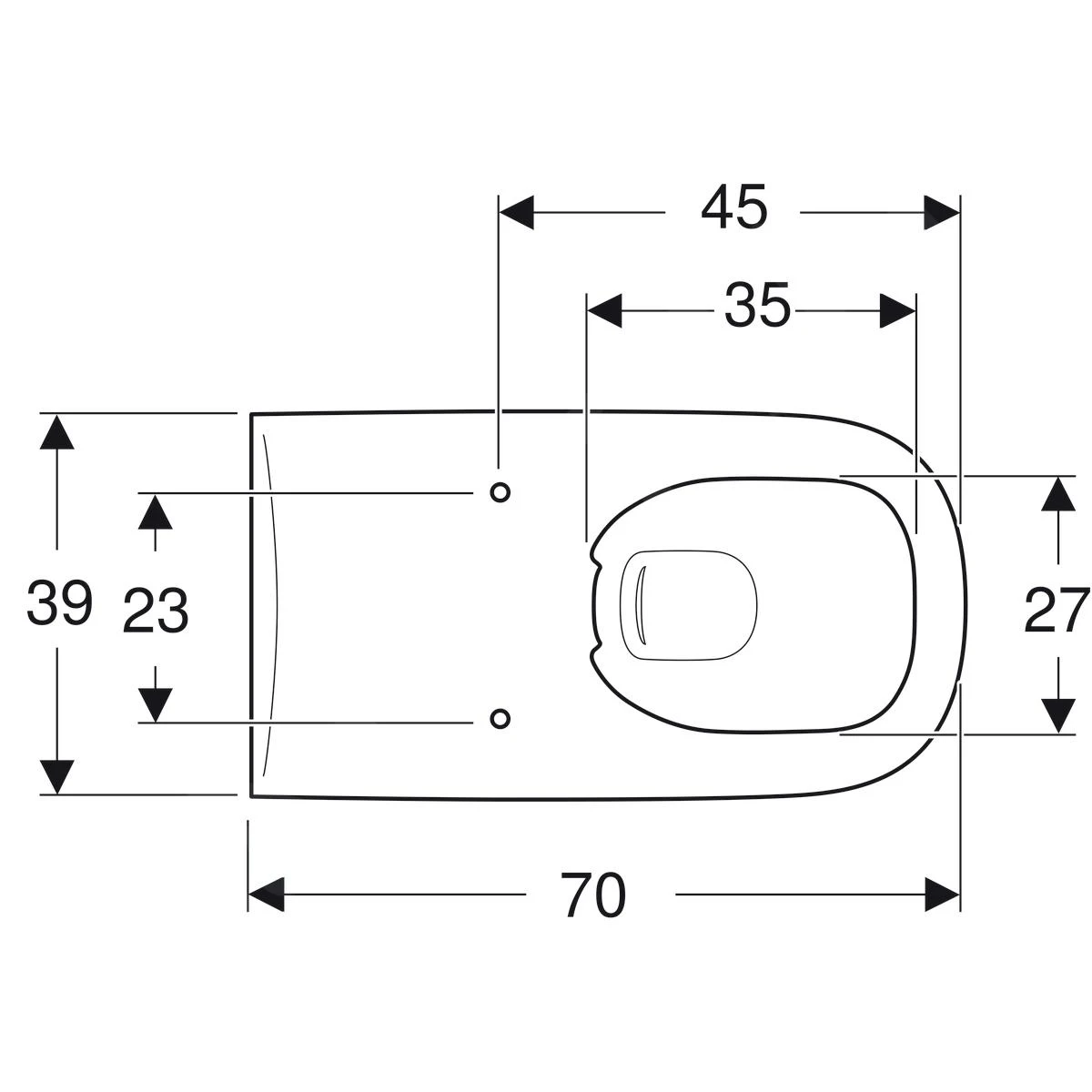 Geberit Selnova Comfort - Square Wandcloset, 700x390 Mm, Rimfree, Wit 500.791.01.1 - Afbeelding 2