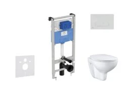 Ideal Standard ProSys - Toiletset- Inbouwreservoir, Closet, WC-zitting Bau Ceramic, Oleas M1 Bedieningsplaat, Rimless, SoftClose, Mat Chroom ProSys120M SP65