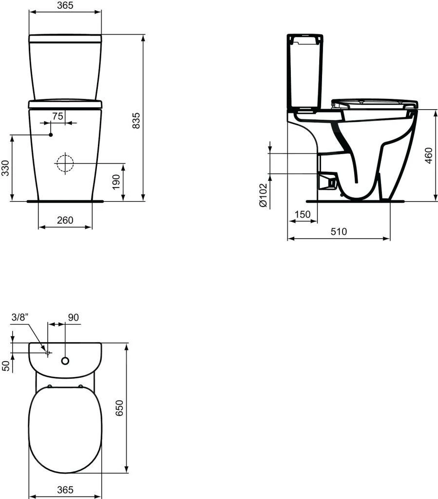Ideal Standard Connect Freedom - Duoblok Pot Plus 6, Wit E607001 - Afbeelding 2
