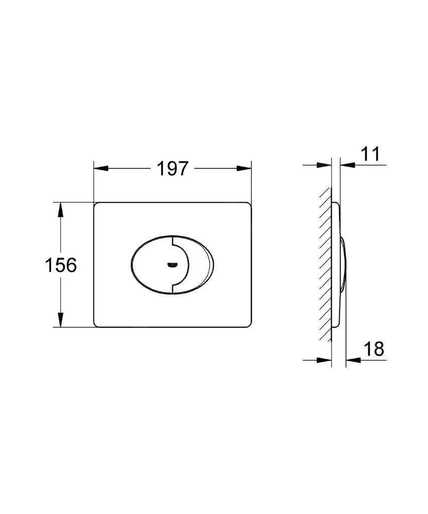 Grohe Skate Air - Bedieningsplaat, Mat Chroom 38506P00 - Afbeelding 2