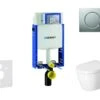 Geberit Kombifix - Toiletset Met Sigma01 Bedieningsplaat, Mat Chroom + Duravit ME By Starck Hangend Toilet En Wc Bril, Rimless, SoftClose 110.302.00.5 NM3