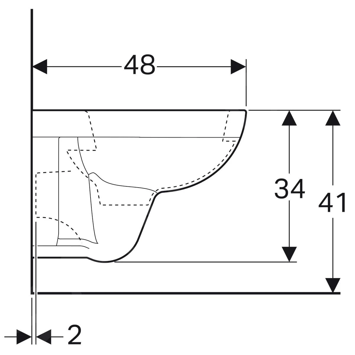 Geberit Selnova Compact - Wandcloset, 480x360 Mm, Wit 500.263.01.1 - Afbeelding 3