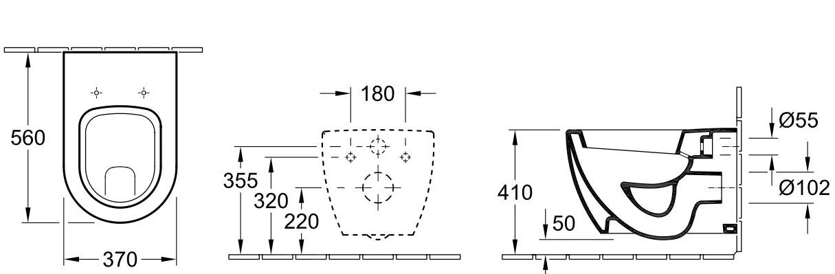 Villeroy & Boch Subway - Hangend Toilet, Vlakke Spoeling, Alpine Wit 66031001 - Afbeelding 2