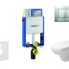 Geberit Kombifix - Toiletset Met Sigma30 Bedieningsplaat, Mat Chroom/chroom + Duravit D-Code Hangend Toilet En Wc Bril, Rimless, SoftClose 110.302.00.5 NH7