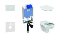 Ideal Standard ProSys - Toiletset - Inbouwreservoir, Closet Alpha Met WC-zitting, Oleas M1 Bedieningsplaat, SoftClose, Chroom ProSys80M SP114