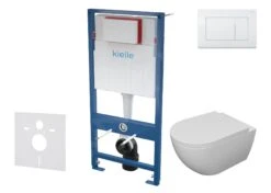 Kielle Genesis - Set Voorwandinstallatie, Toilet Met Toiletbril Softclose En Bedieningspaneel Gemini III, Glanzend Wit 30505SS15