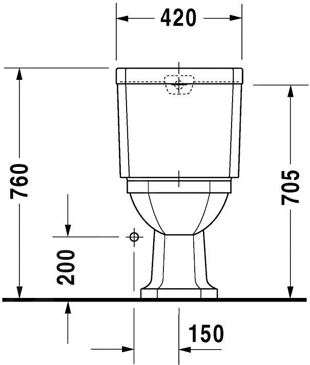 Duravit 1930 - Staande Duoblokpot, Afvoer Verticaal, WonderGliss, Wit 02270100001 - Afbeelding 5