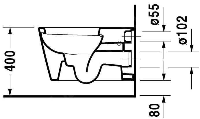 Duravit Starck 1 - Hangend Toilet, Wit 0210090064 - Afbeelding 3