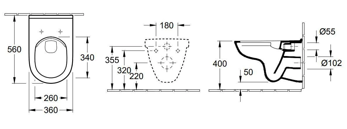 Villeroy & Boch O.novo - Wandcloset Met SoftClose Toiletzitting, DirectFlush, CeramicPlus, Alpine Wit 5660HRR1 - Afbeelding 2