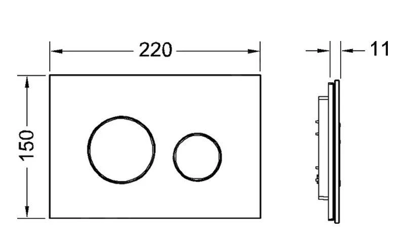 Tece TECEloop - Bedieningsplaat, Zwart Glas/zwart 9240657 - Afbeelding 2