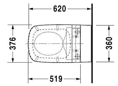 Duravit DuraStyle - Wandcloset Voor SensoWash, Met WonderGliss, Wit 25425900001 - Afbeelding 2