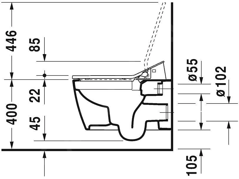 Duravit ME By Starck - Wandcloset Voor Sensowash, Rimless, Wit 2529590000 - Afbeelding 3