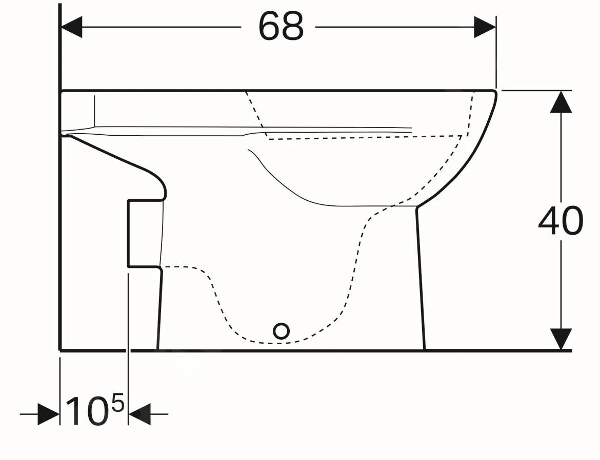 Geberit Selnova - Staande Toiletpot, Afvoer Achteraan, 680x360 Mm, Rimfree, Wit 500.285.01.1 - Afbeelding 4