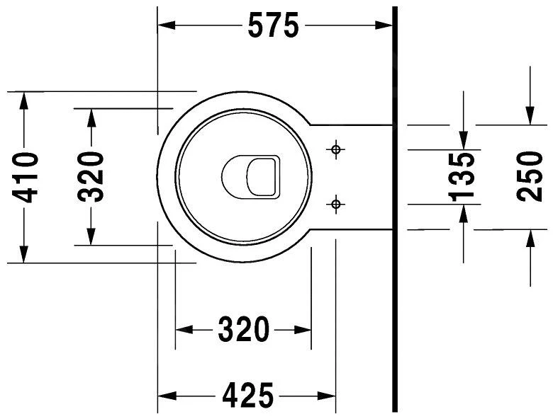 Duravit Starck 1 - Hangend Toilet, Met WonderGliss, Wit 02100900641 - Afbeelding 2