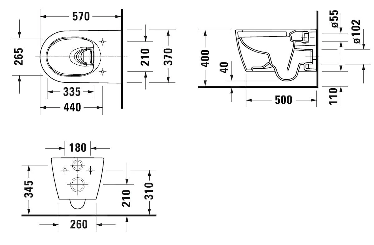 Duravit ME By Starck - Hangend Toilet Met Wc Bril SoftClose, Rimless, HygieneGlaze, Wit 45790920A1 - Afbeelding 2