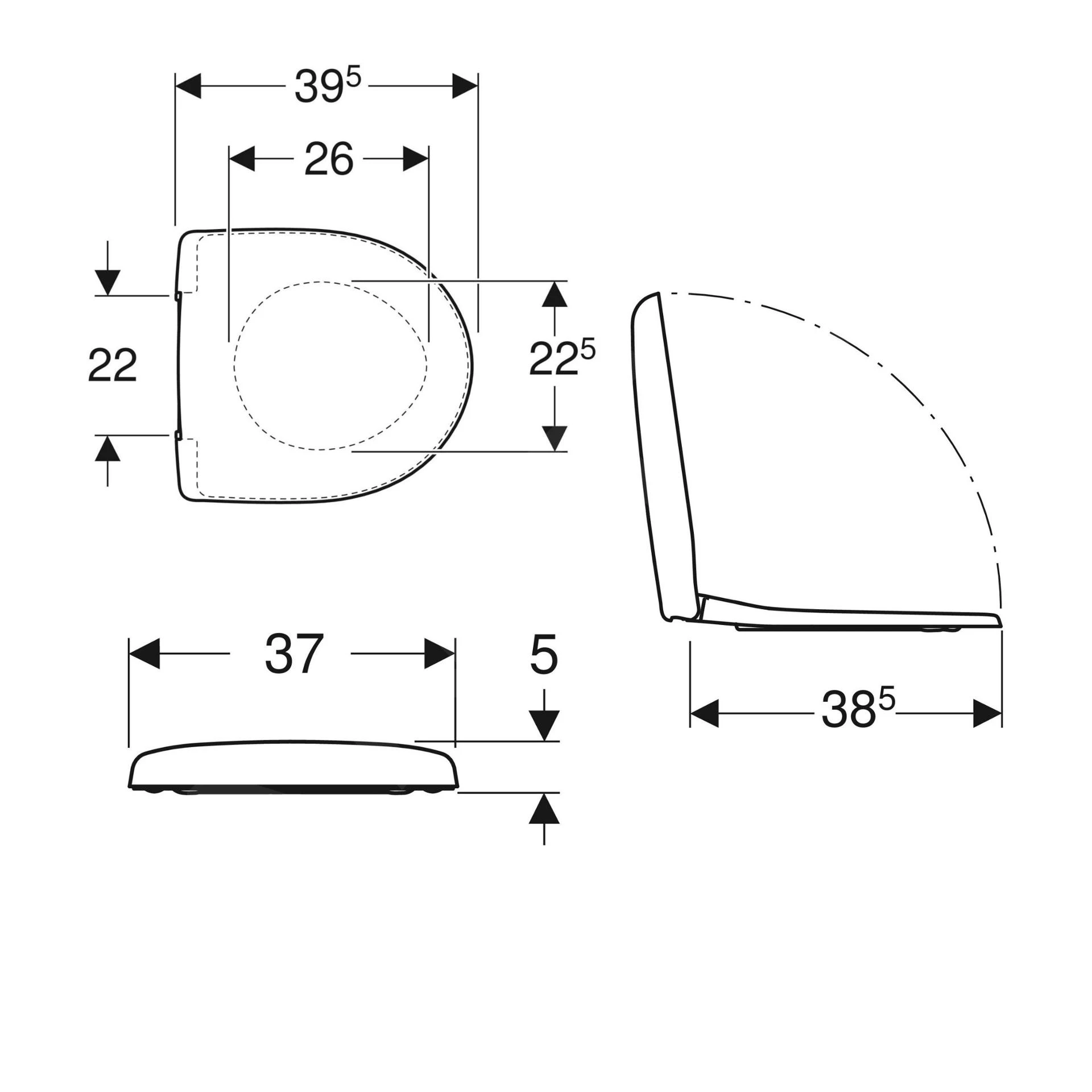 Geberit Selnova Compact - Wc Bril, Softclose, Wit 501.931.00.1 - Afbeelding 2