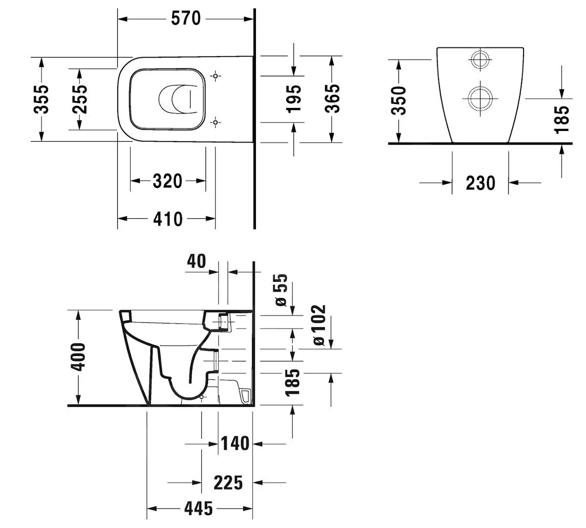 Duravit Happy D.2 - Staande Bidet, Alpine Wit 2159090000 2 Duravit Happy D.2 - Staande Bidet, Alpine Wit 2159090000 - Afbeelding 2