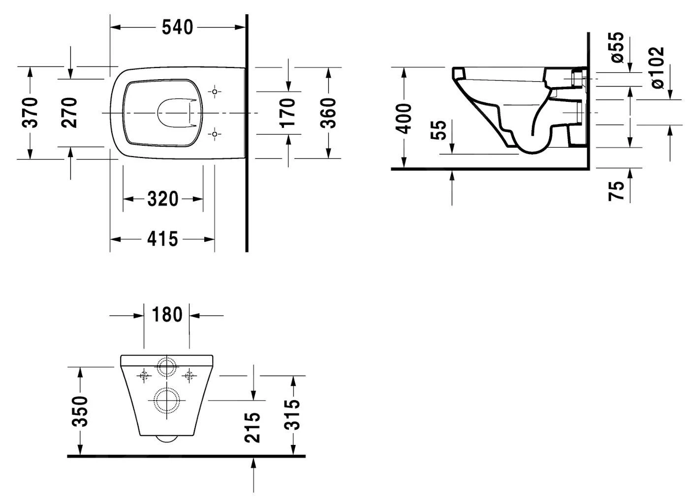 Duravit DuraStyle - Wandcloset, Met HygieneGlaze, Alpine Wit 2552092000 - Afbeelding 2