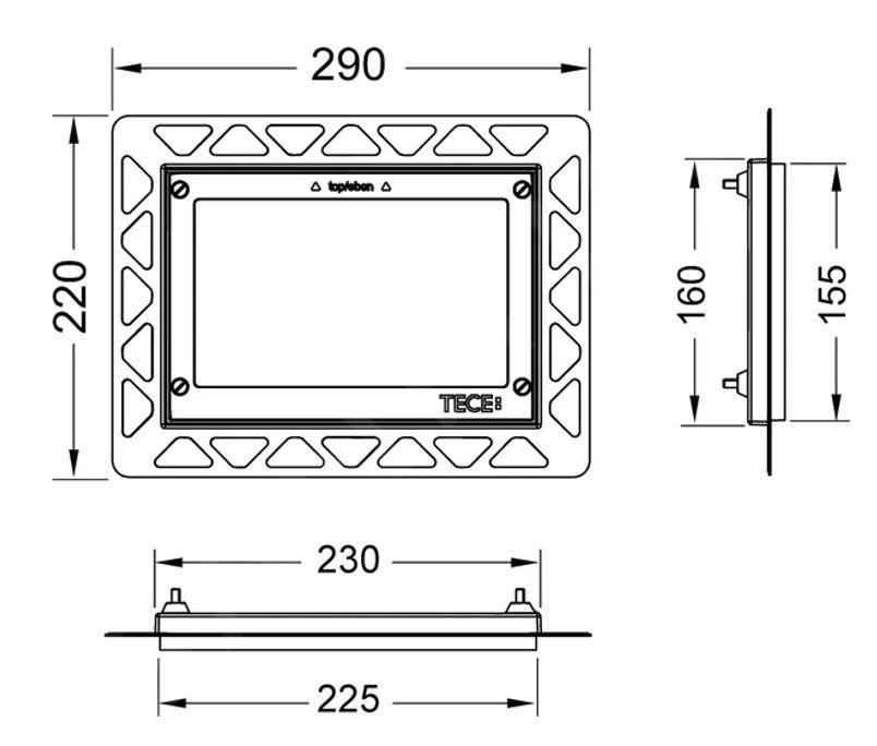 Tece TECEnow - Montageframe Voor Vlakke Inbouw Van Bedieningsplaten, Zwart 9240647 - Afbeelding 2