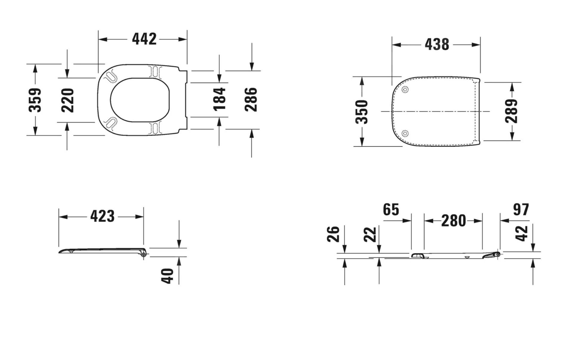 Duravit D-Code - WC-zitting, SoftClose, Wit 0067390000 - Afbeelding 2