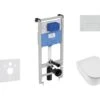 Ideal Standard ProSys - Toiletset- Inbouwreservoir, Closet, WC-zitting Mio, Oleas M2 Bedieningsplaat, Rimless, SlowClose, Antibak, Mat Chroom ProSys120M SP68