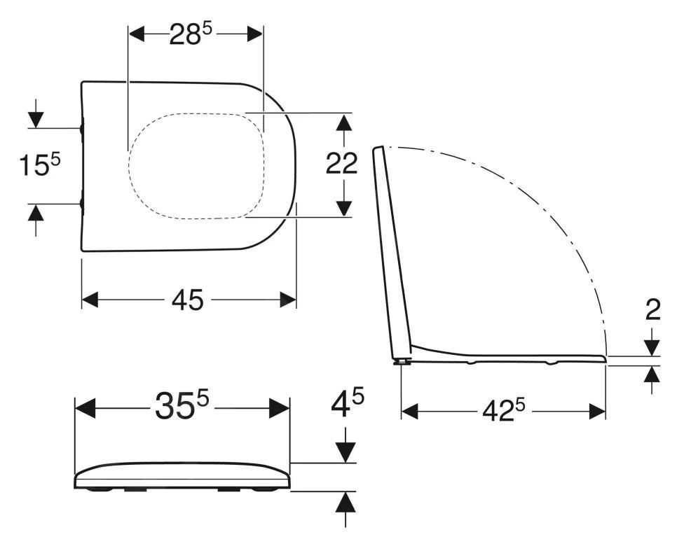 Geberit Smyle - Wc Bril, Softclose, Wit 500.980.01.1 - Afbeelding 2