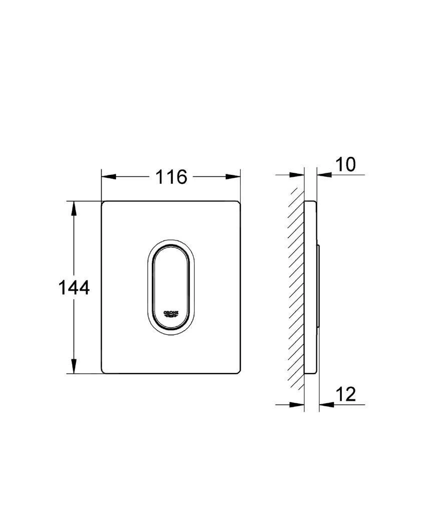 Grohe Arena Cosmo - Bedieningsplaat, Mat Chroom 38857P00 - Afbeelding 2