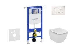Geberit Duofix - Set Voorwandinstallatie, Toilet En Zitting Ideal Standard Tesi, Bedieningsplaat Sigma01, Alpine Wit 111.355.00.5 NF1