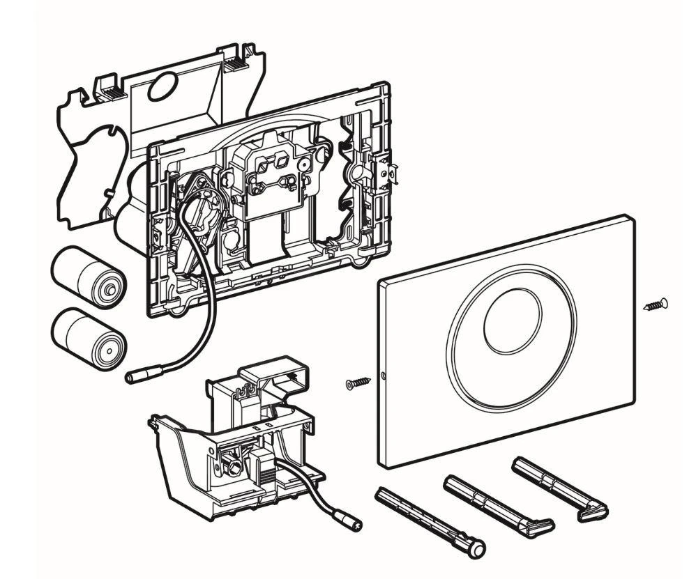 Geberit Sigma10 - Bedieningsplaat, Elektronisch, Dual Flush Spoeling, Netvoeding, Batterij, Geborsteld/gepolijst RVS 115.891.SN.5 - Afbeelding 3