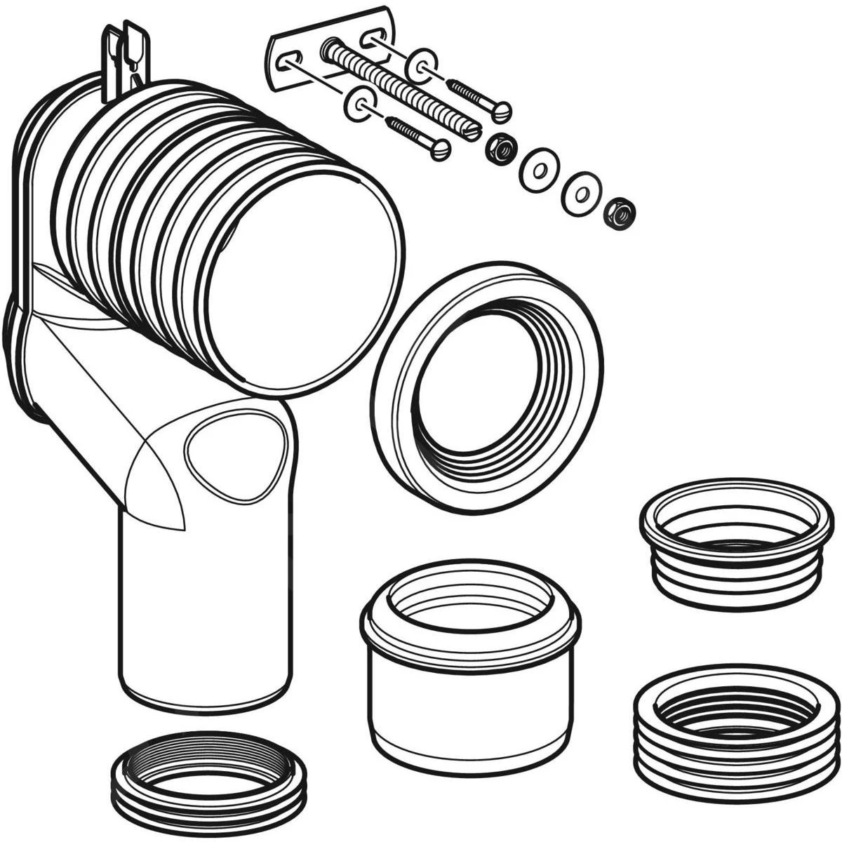 Geberit Toebehoren - Set P-aansluitbocht Voor Staande Wc 131.081.11.1 - Afbeelding 3