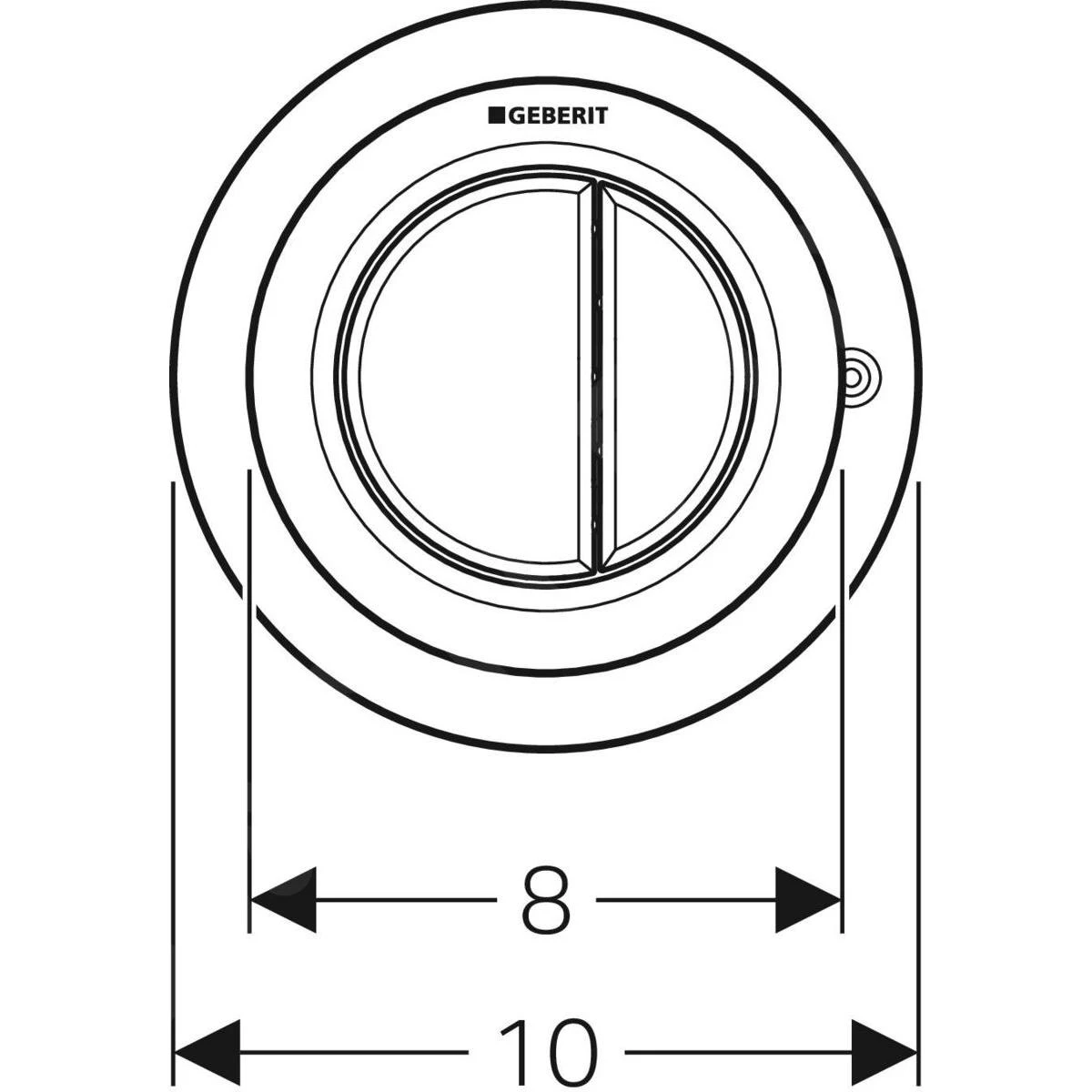Geberit Spoelsystemen - Afstandsbediening Type 01, Pneumatisch, Voor 2-toets Spoeling, Mat Chroom 116.050.46.1 - Afbeelding 2