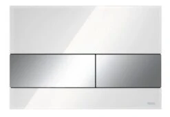 Tece TECEsquare - Bedieningsplaat, Wit Glas/glazend Chroom 9240802