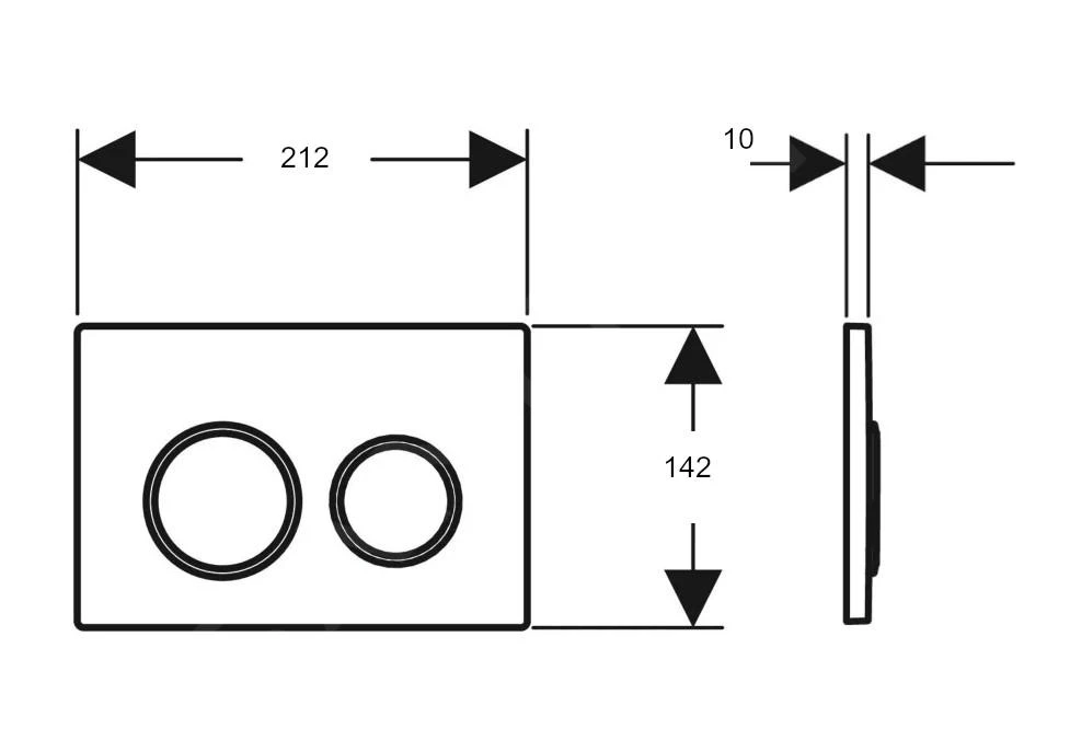 Geberit Omega20 - Bedieningsplaat, Mat Zwart 115.085.16.1 - Afbeelding 2