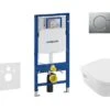 Geberit Duofix - Set Voorwandinstallatie, Toilet En Villeroy & Boch Zitting, Bedieningspaneel Sigma01, DirectFlush, SoftClose, CeramicPlus, Mat Chroom 111.300.00.5 NB3
