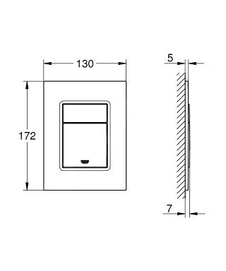 Grohe Skate Cosmopolitan S - Bedieningsplaat, Chroom 37535000 - Afbeelding 2