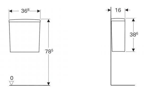 Geberit Selnova - Stortbak, Watertoevoer Aan De Onderkant, Wit 500.266.01.1 - Afbeelding 2