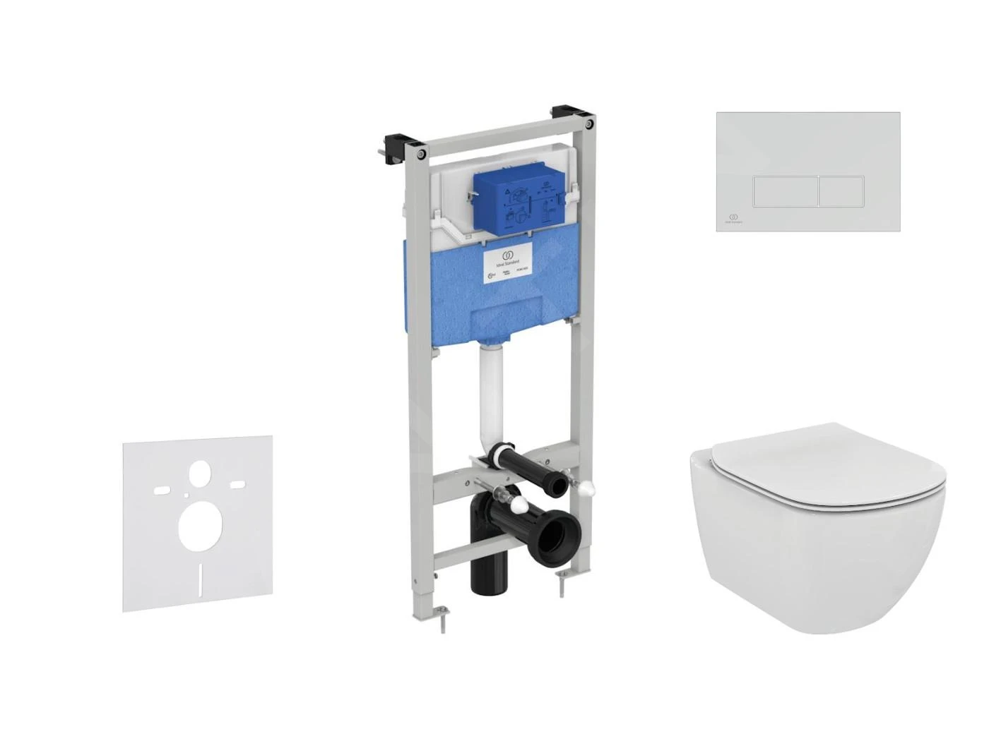 Ideal Standard ProSys - Toiletset- Inbouwreservoir, Closet, WC-zitting Tesi, Oleas M2 Bedieningsplaat, Aquablade, SoftClose, Wit ProSys120M SP1