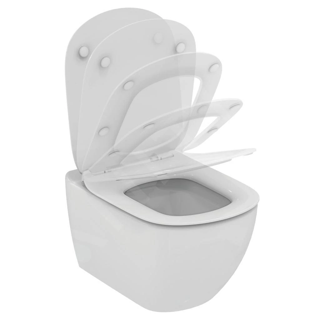 Geberit Duofix - Inbouwreservoir Voor Hangend Toilet Met SIGMA30 Bedieningsknop, Glanzend Chroom/mat Chroom + Ideal Standard Tesi - Hangend Toilet En Wc-bril, Aquablade, SoftClose 111.355.00.5 NU6 - Afbeelding 4