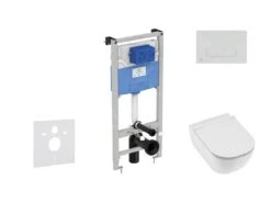 Ideal Standard ProSys - Toiletset- Inbouwreservoir, Closet, WC-zitting Mio, Oleas M1 Bedieningsplaat, Rimless, SlowClose, Antibak, Wit ProSys120M SP70