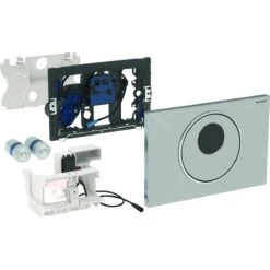 Geberit Sigma10 - Bedieningsplaat, Elektronisch, Dual Flush Spoeling, Netvoeding, Batterij, Geborsteld/gepolijst RVS 115.891.SN.5