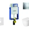 Geberit Kombifix - Toiletset Met Sigma30 Bedieningsplaat, Glanzend Chroom/mat Chroom + Duravit ME By Starck Hangend Toilet En Wc Bril, Rimless, SoftClose 110.302.00.5 NM6